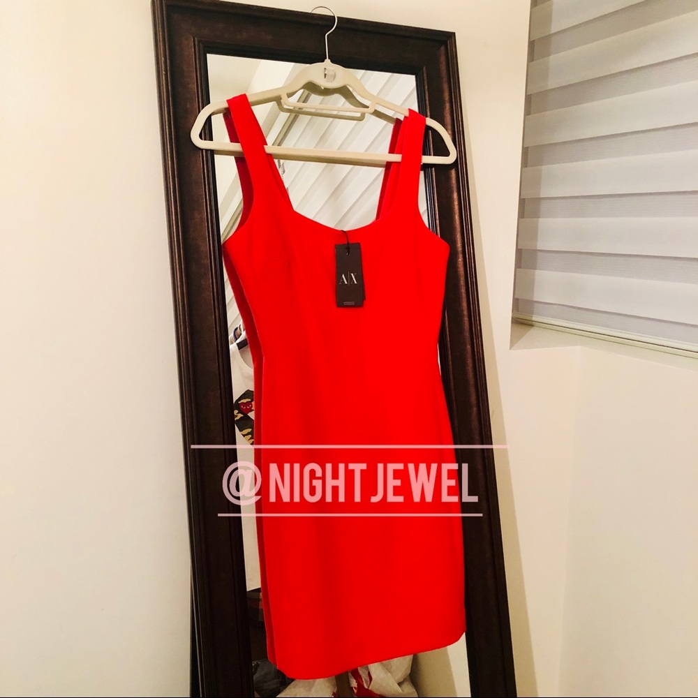 GORGEOUS❤️🍷 Armani Exchange poppy soft red cocktail party dress